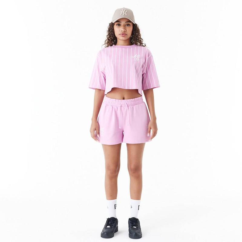 New era pinstripe womens crop t-shirt-null
