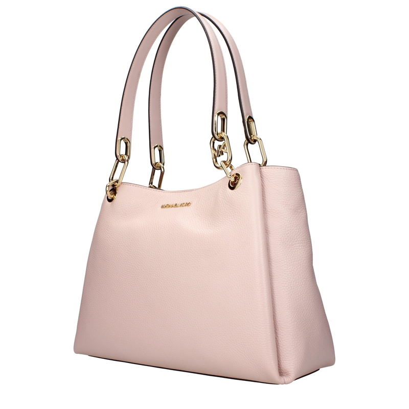 Pink leather shoulder bag-null