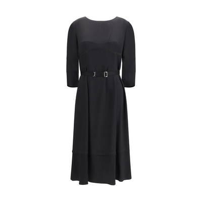 Black acetate casual dress, Black, medium