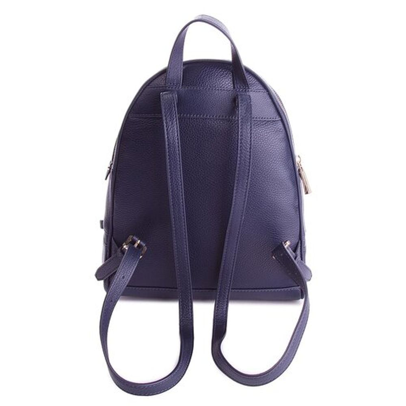 Blue leather backpack-null