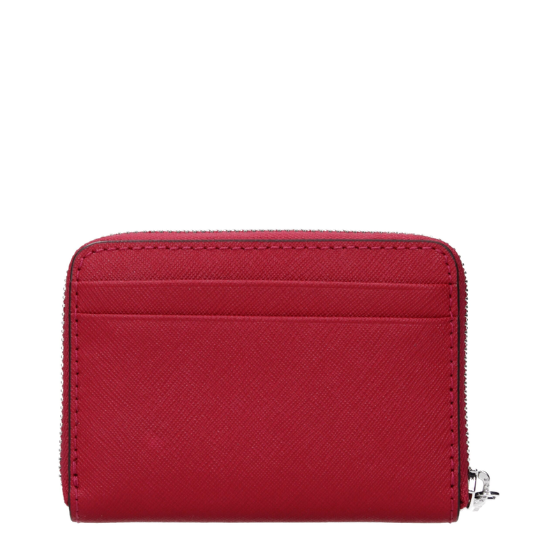Red leather cardholder-null