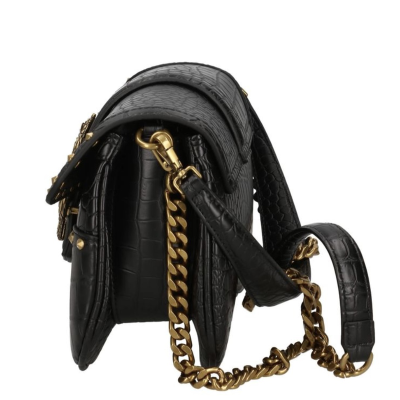 Just cavalli iconic croc studded shoulder bag-null