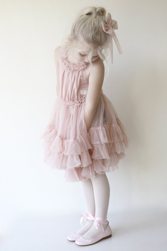 Dolly by le petit tom ruffled chiffon dance dress in ballet pink image number null