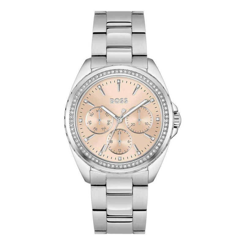 Gray stainless steel dress watch-null
