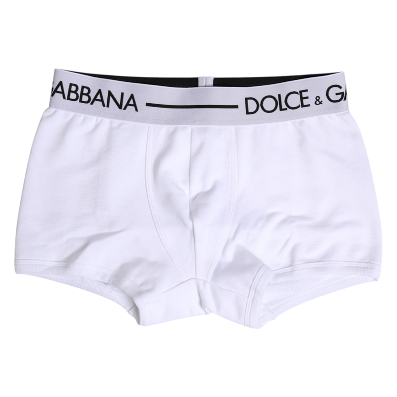 White cotton stretch regular boxer underwear-null