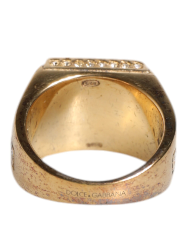 Gold tone sterling silver 925 crystals ring-null