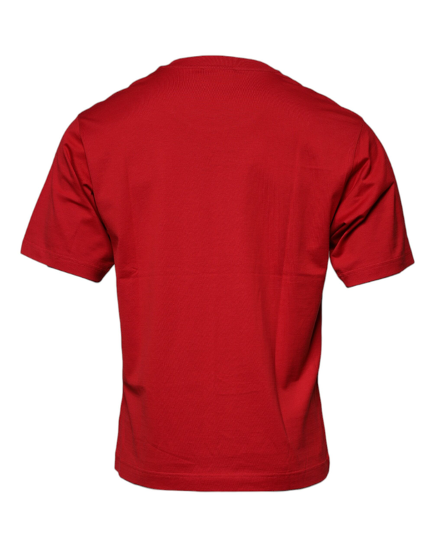 Red logo print cotton crew neck t-shirt-null
