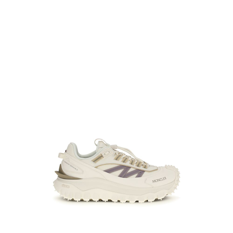 White polyester athletic sneakers-null