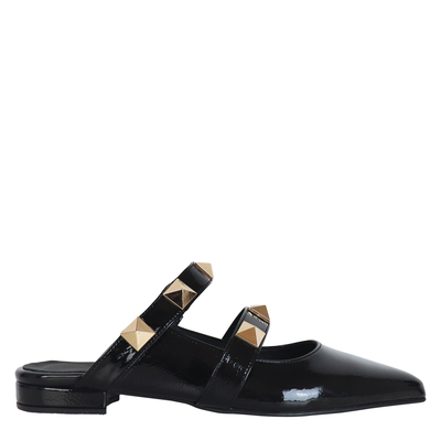 Koniarisshoes γυναικείο mule, Black Βερνι, medium