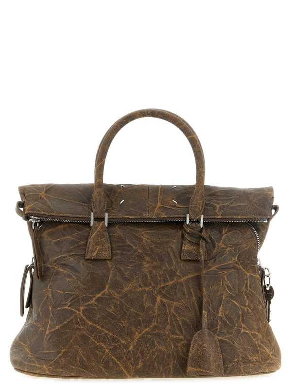Brown goatskin shoulder bag-null