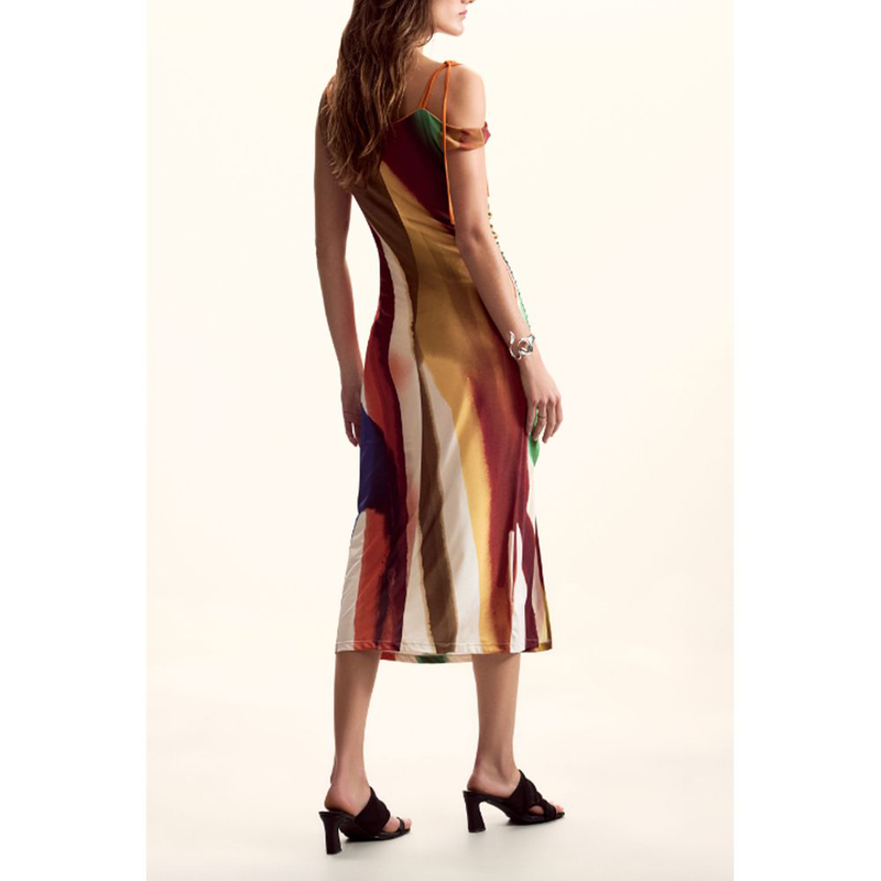 Marrone polyester women dress-null