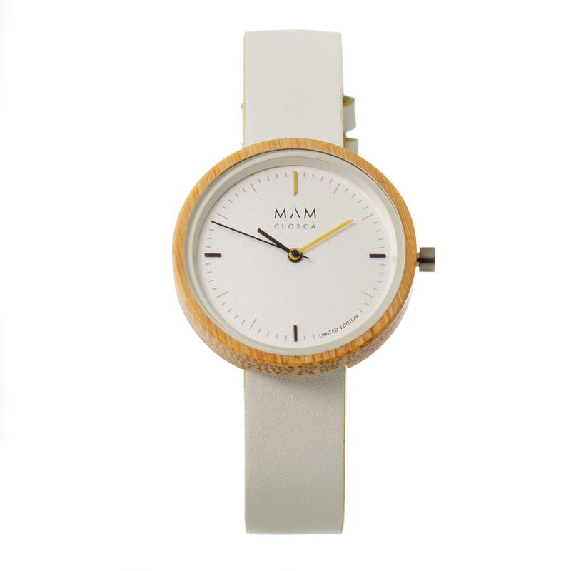 White leather dress watch-null