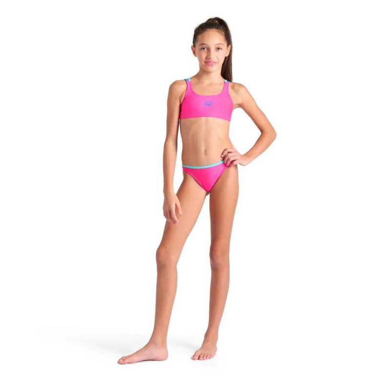 Girl's two pieces swimsuit solid-null
