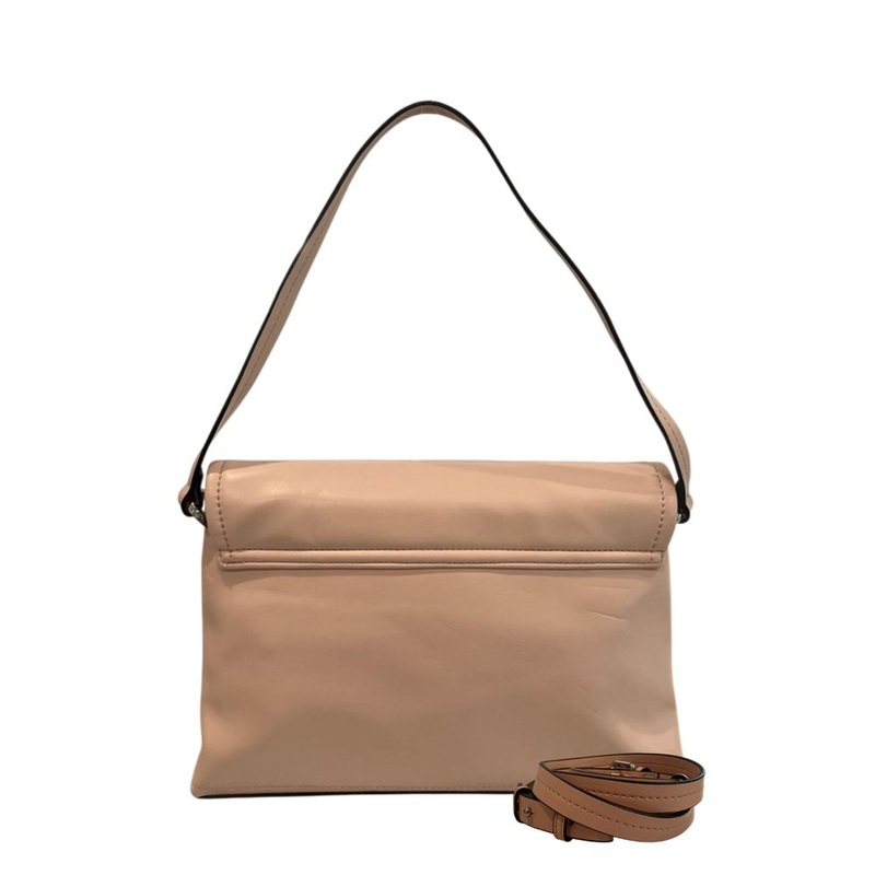 Pink polyurethane women shoulder bag-null