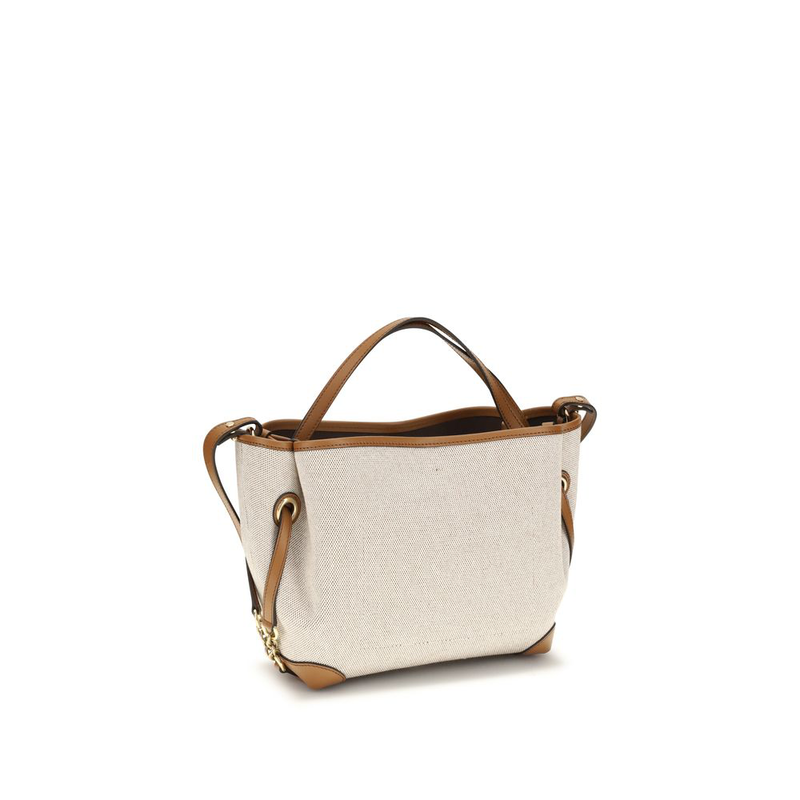 Beige fabric handbag-null