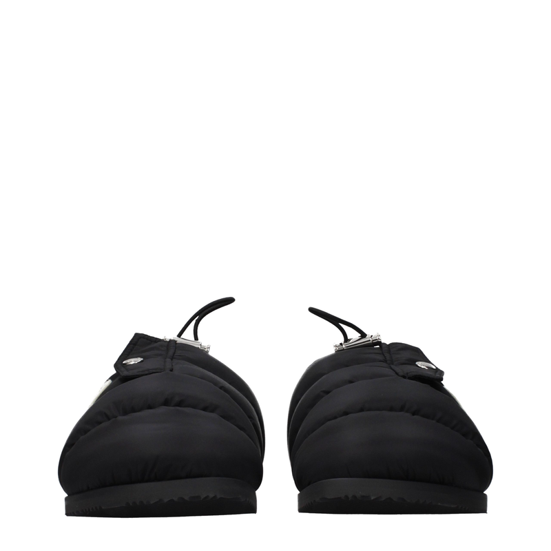 Black fabric slippers-null