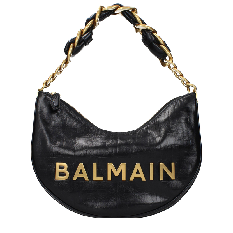 Black leather shoulder bag-null