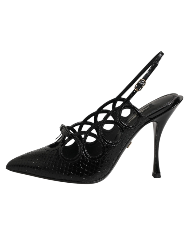 Leather high heels slingback shoes-null