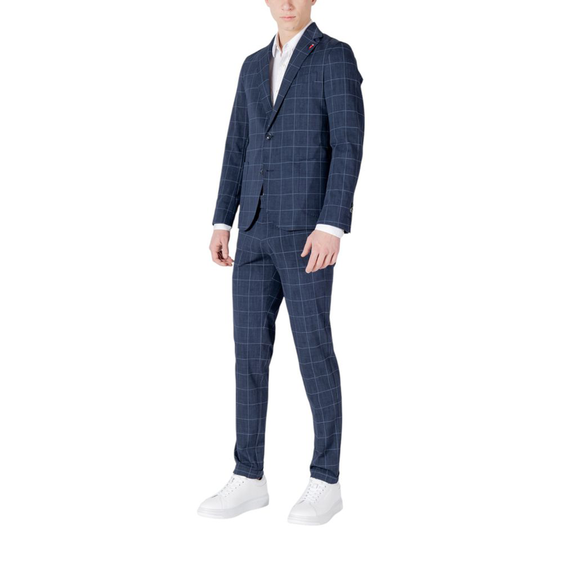 Blue cotton two-piece suit-null