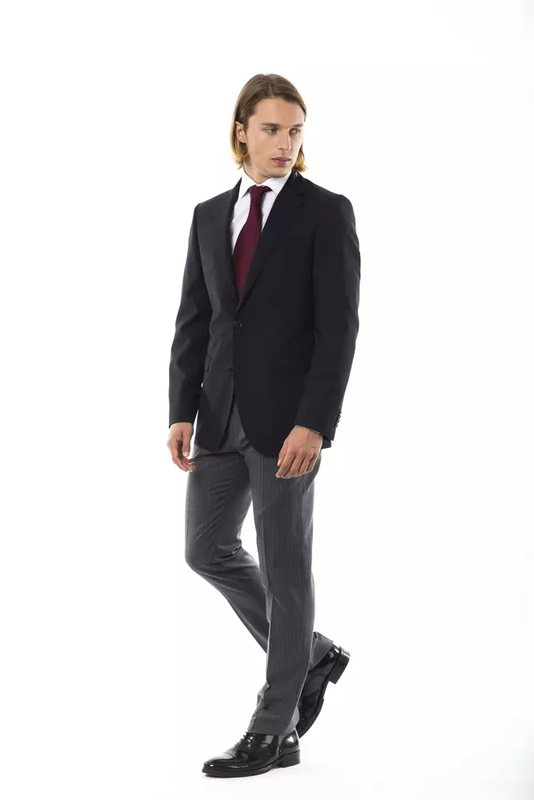 Black wool men's blazer-null