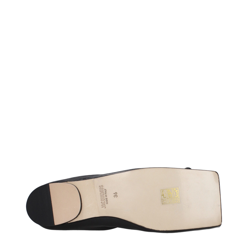 Black leather ballet flats-null