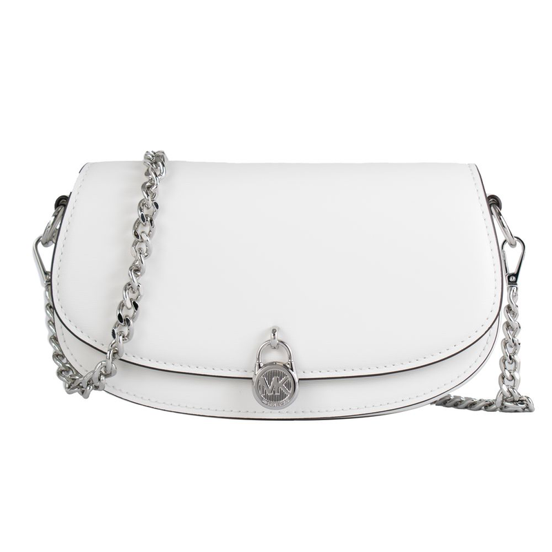 White leather shoulder bag-null