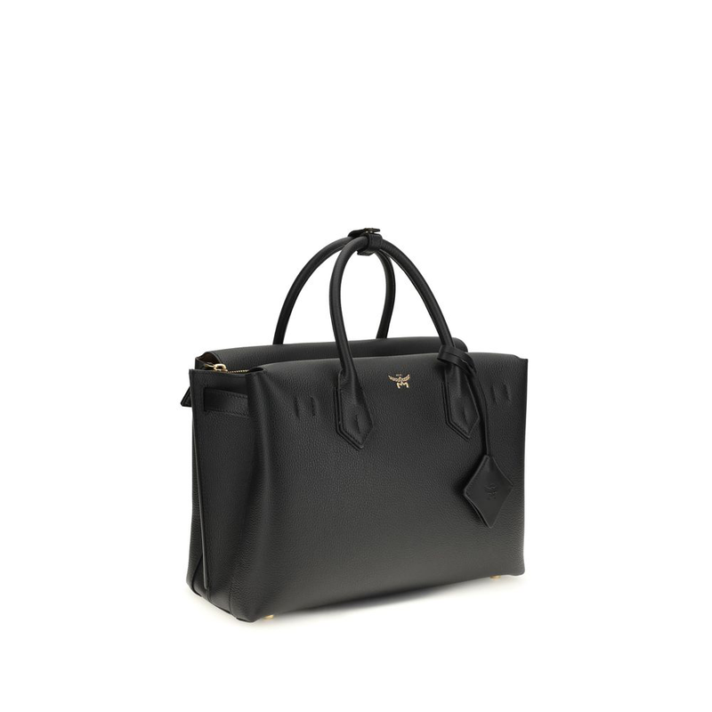Black calf leather bos taurus handbag-null