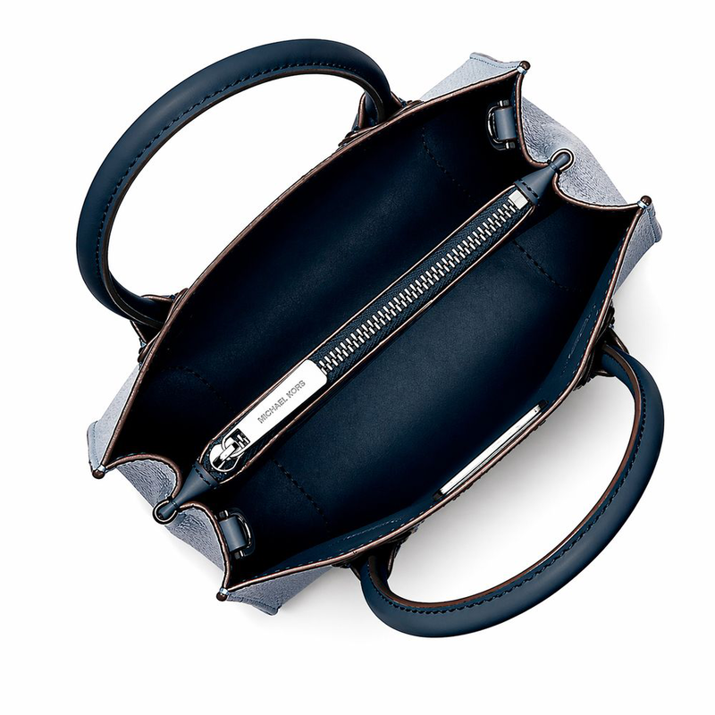 Blue fur handbag-null