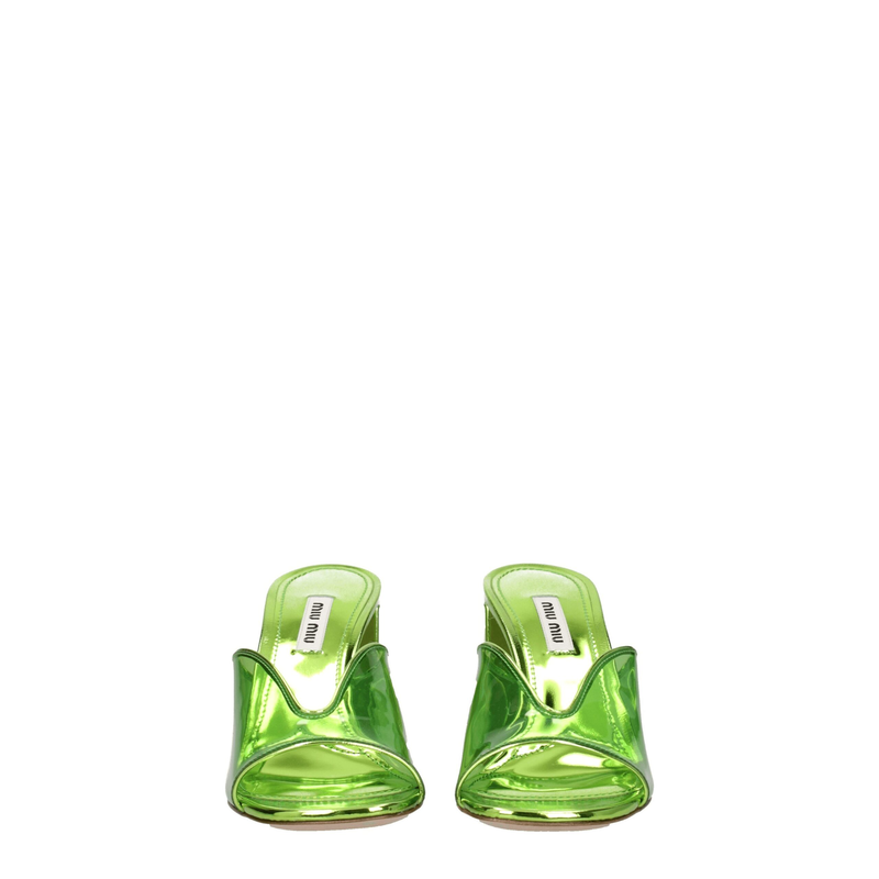 Green plexiglass platform sandals-null