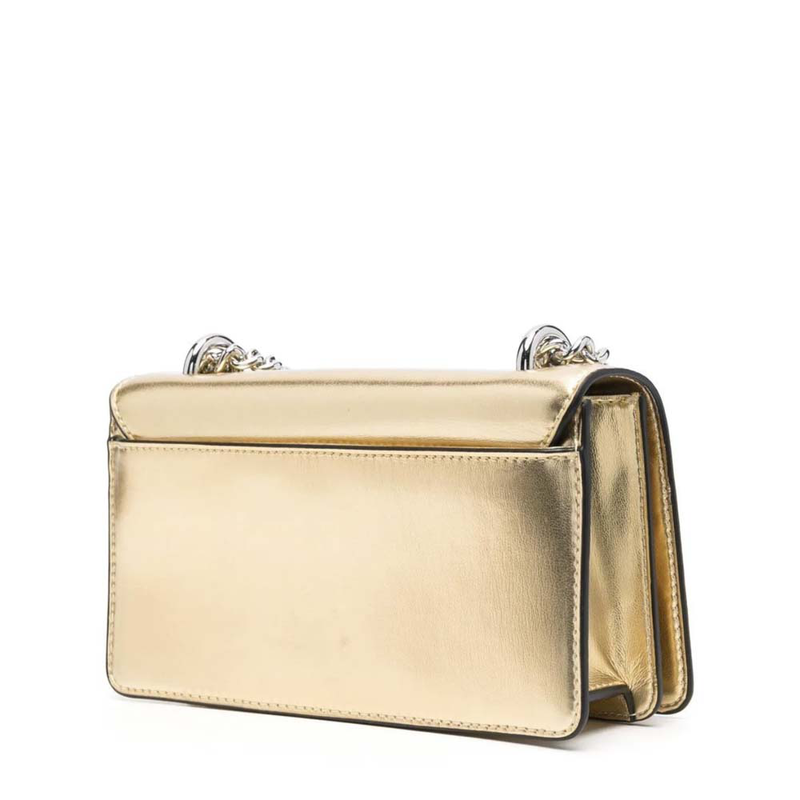 Silver logo golden shoulder bag-null