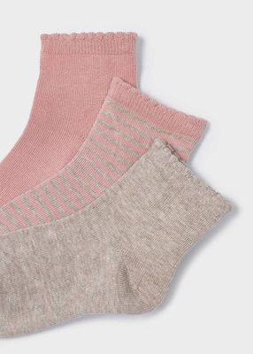 Σετ 3 ζευγαρια καλτσακια, Pink Dark, medium