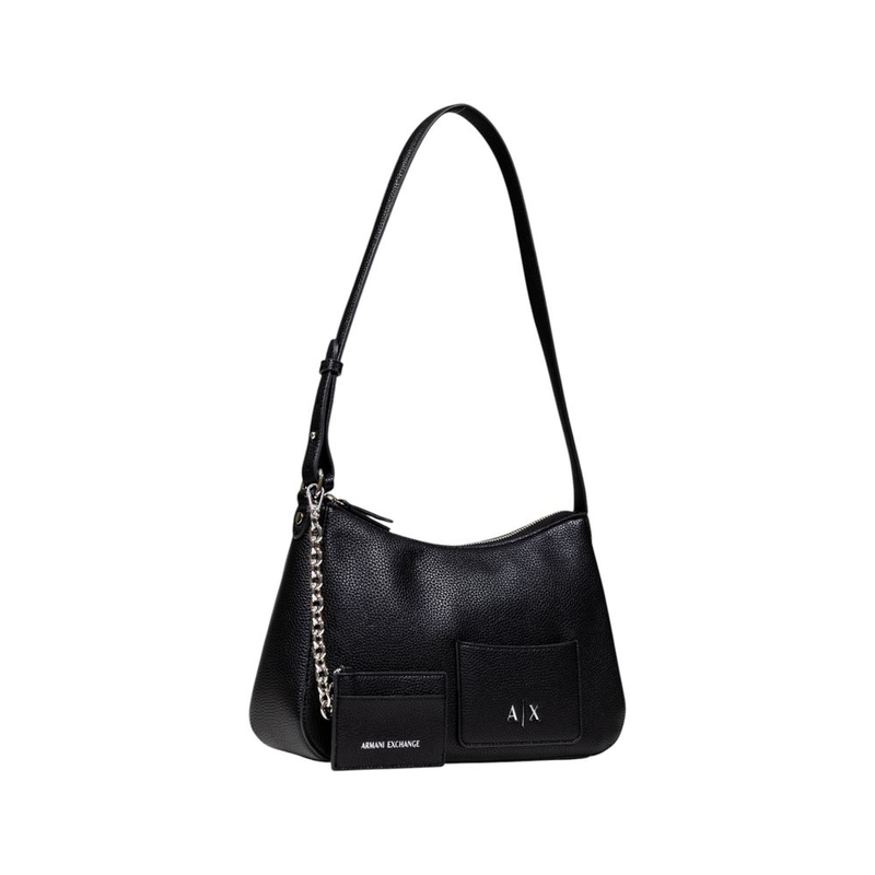 Black polyester handbag-null