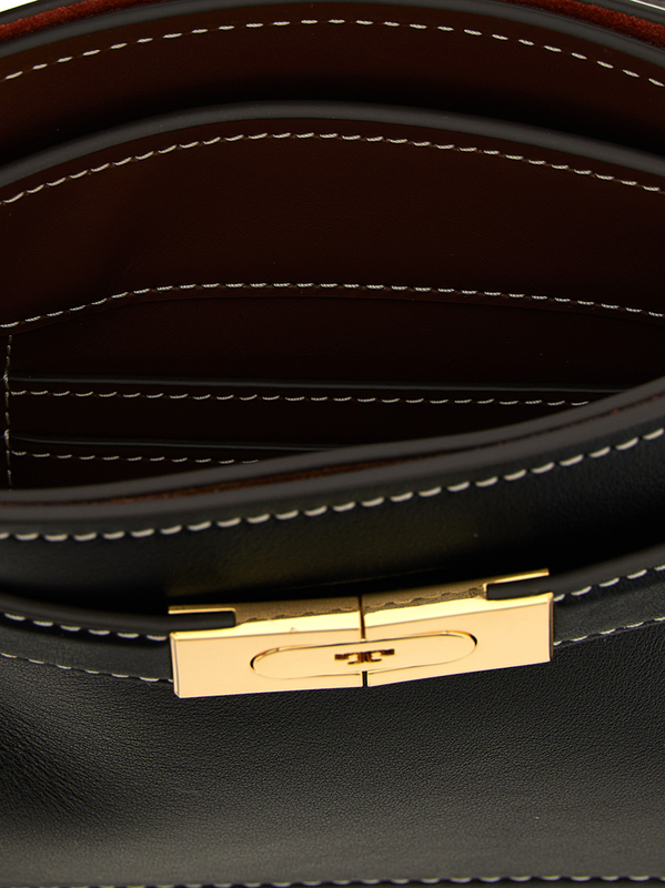 Black cowhide handbag-null