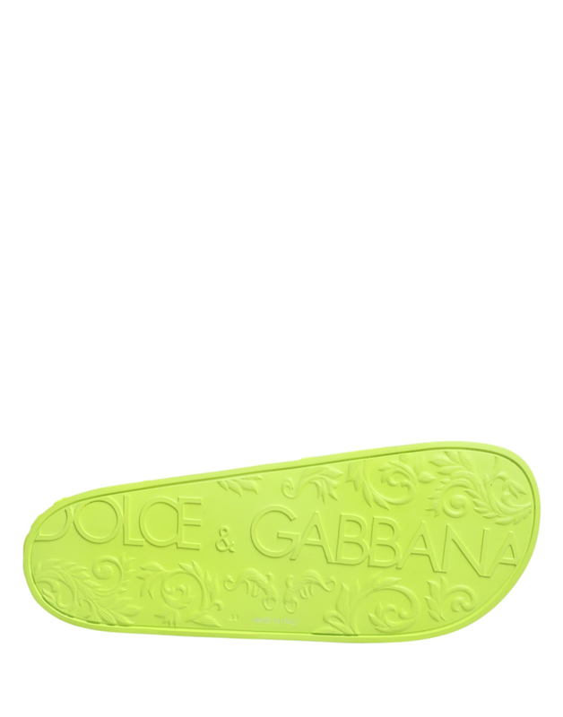Green rubber slides sandals beachwear shoes-null