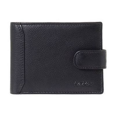 Lavor men leather wallet, Black, medium