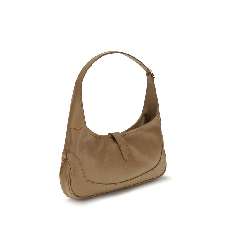 Beige goatskin shoulder bag-null