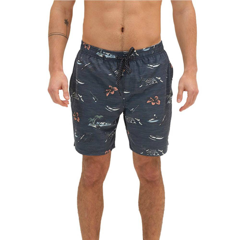 Mens printed packable volley swimshort-null