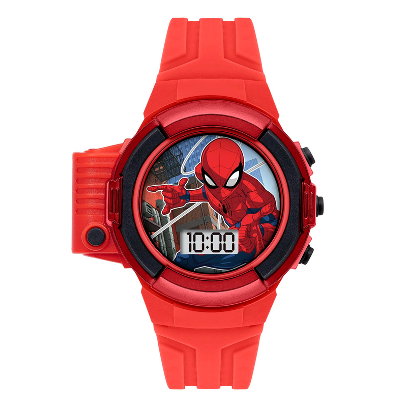Spiderman boy's digital quartz watch with silicone strap-null