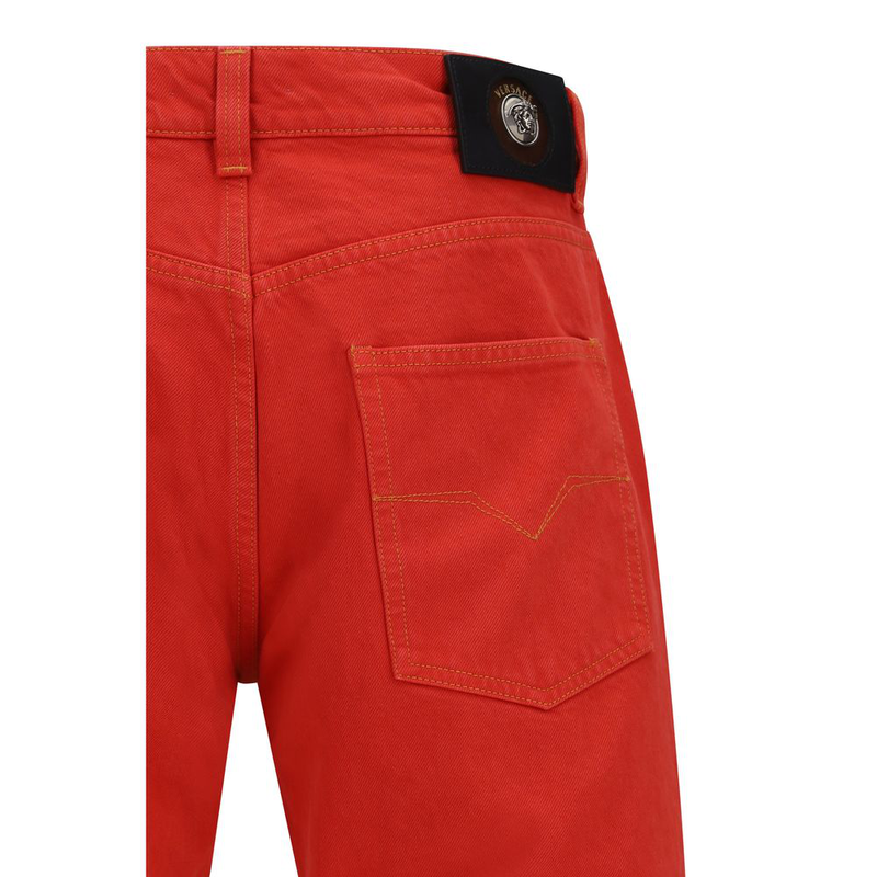 Multicolor cotton straight-leg jeans-null