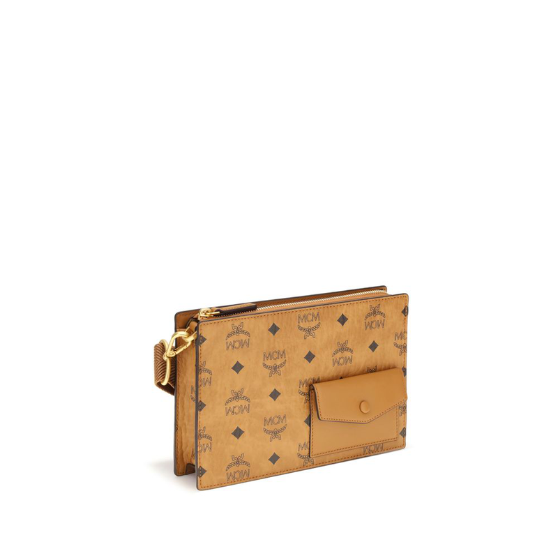 Brown polyethylene shoulder bag-null