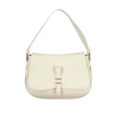 Bianco leather women handbag, White, medium