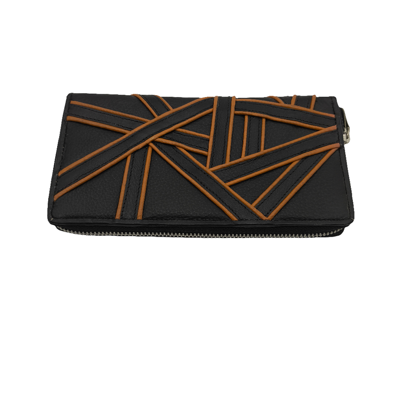 Migant women's leather wallet with geometric design-null