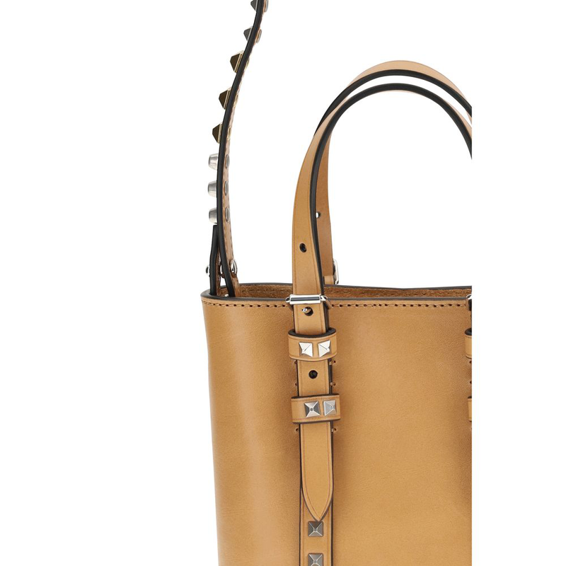 Beige calf leather bos taurus shoulder bag-null