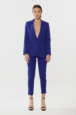 Suit set - blazer & trouser - 36/small , cobalt blue, Cobalt Blue, medium