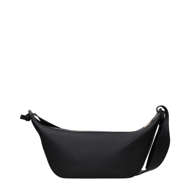 Black leather shoulder bag-null