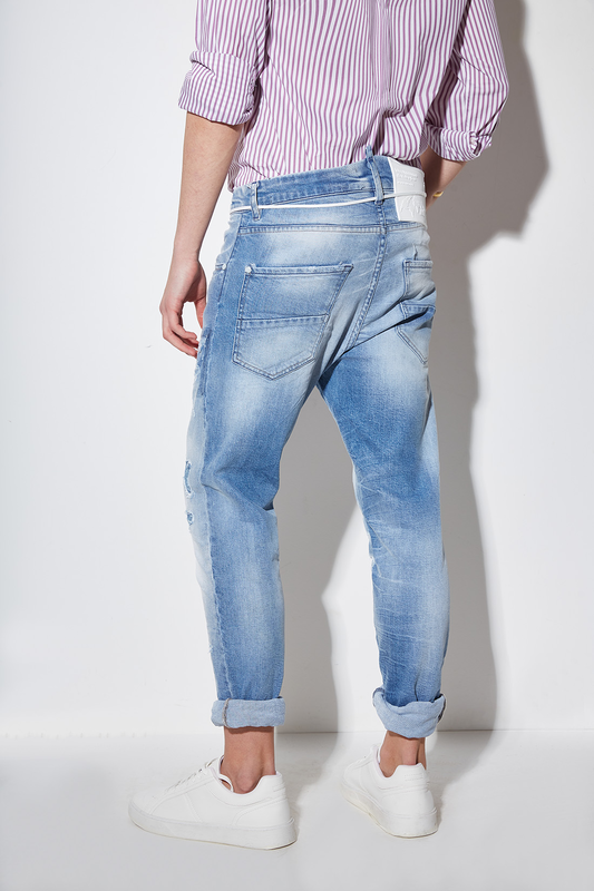Stefan ripped slim fit faded jeans-null