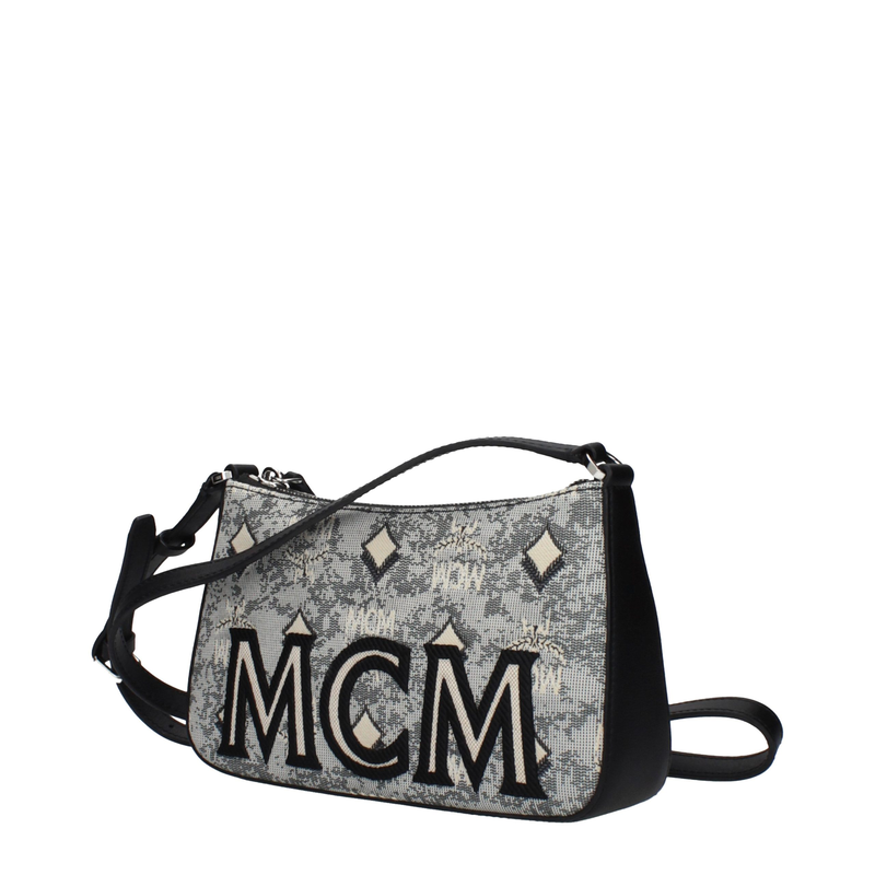 Gray fabric crossbody bag-null