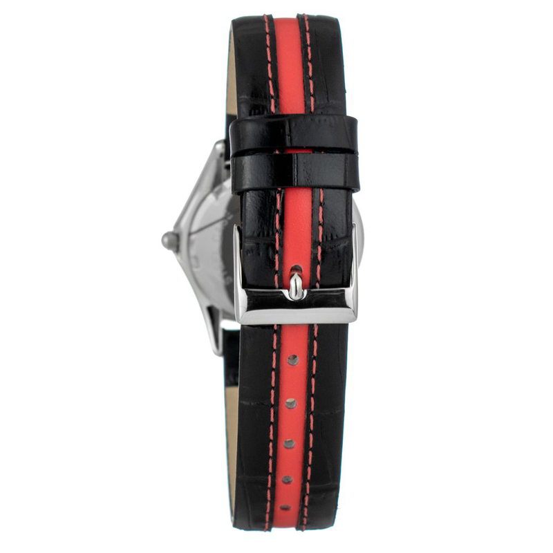 Black leather sport watch-null