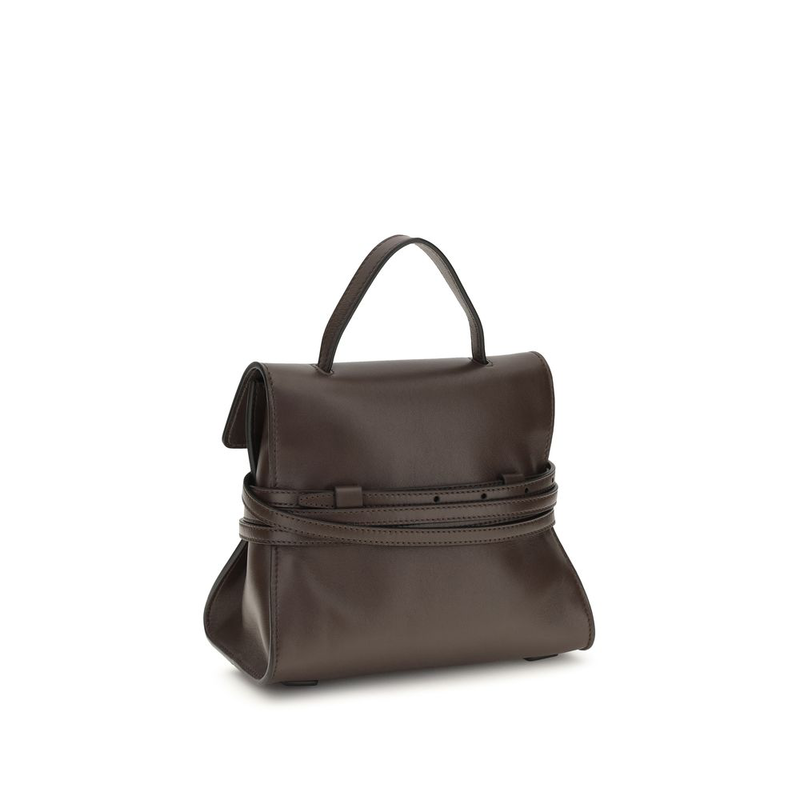 Brown goatskin shoulder bag-null