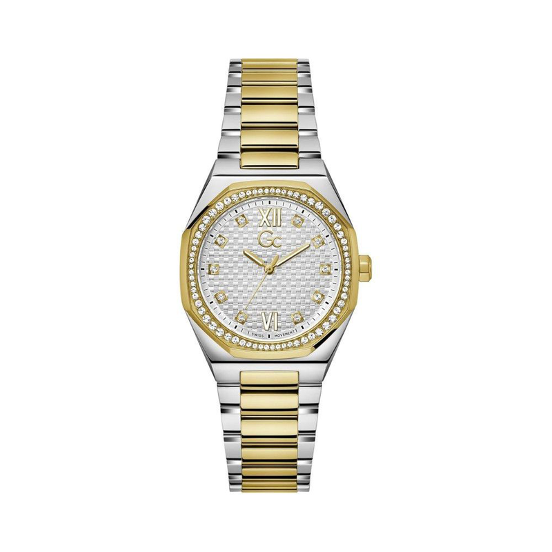 Gold stainless steel dress watch-null